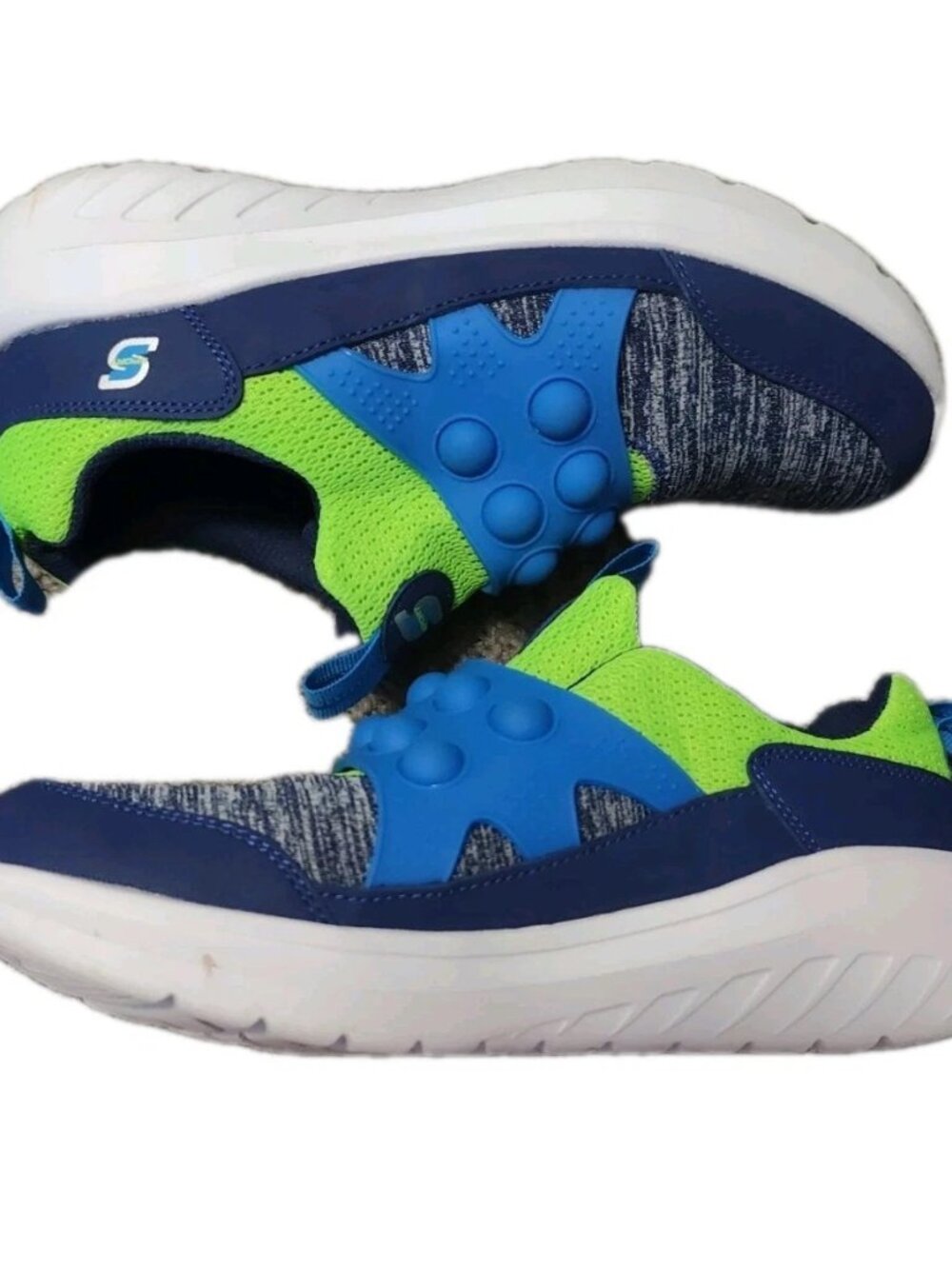 Size 6 - S Sport by Skechers Boys' Jeremy Sneakers - Blue/Green